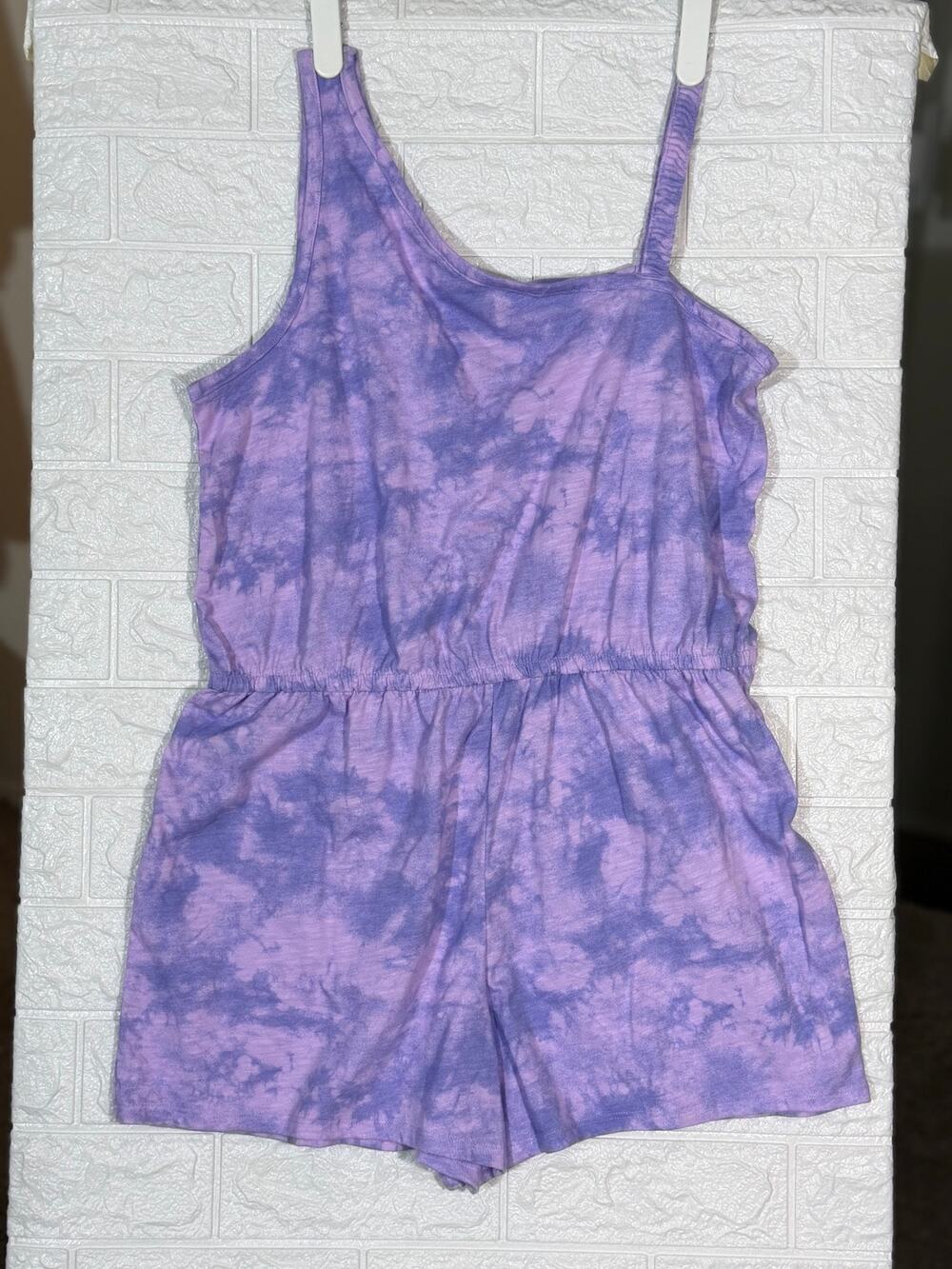 SO Girls Plus Size 18 Purple Tie Dye Sleeveless Romper Elastic Waist